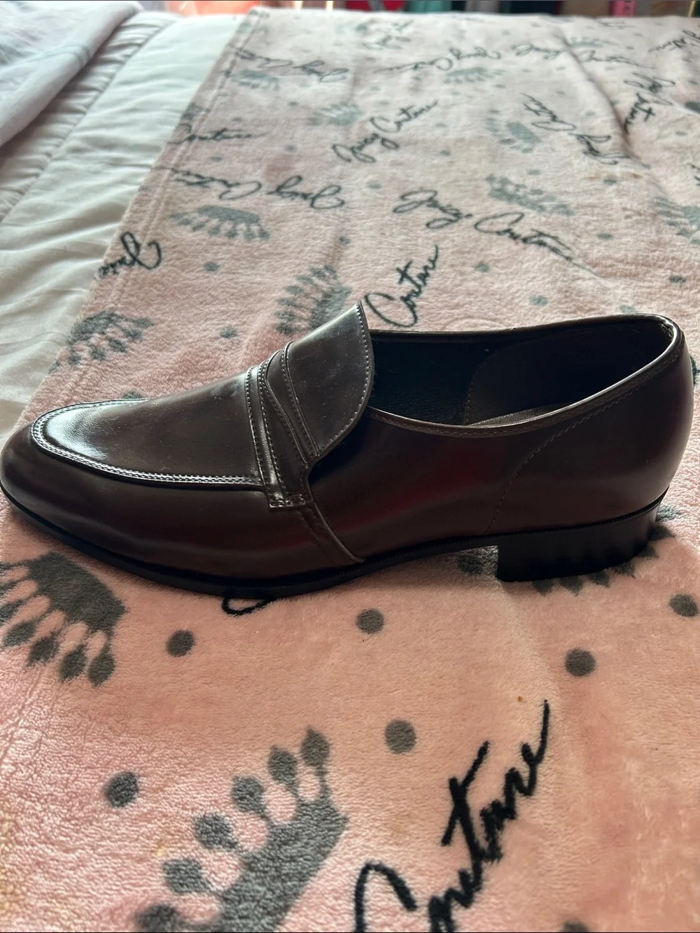 Men's Brown Leather Slip-On Loafers Size 9.5